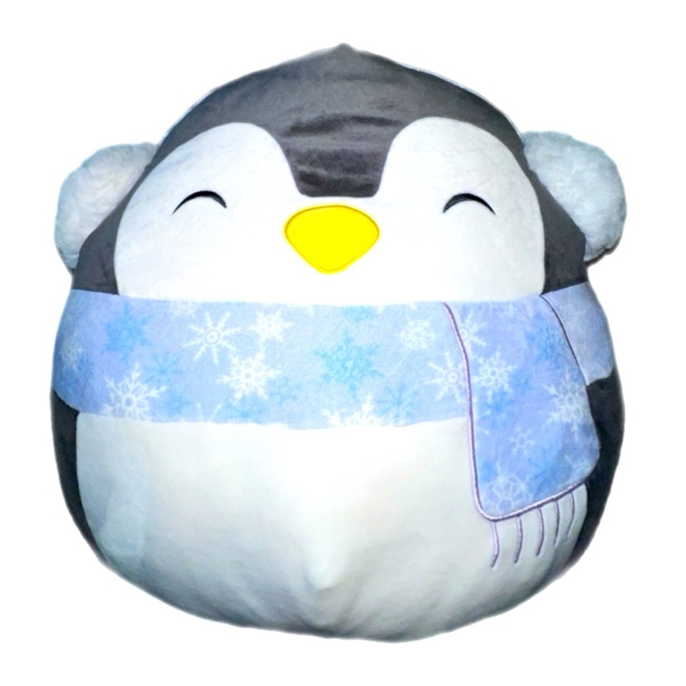 Kellytoy Squishmallows Luna Penguin Blue Scarf Christmas 16” Soft Plush Squishy